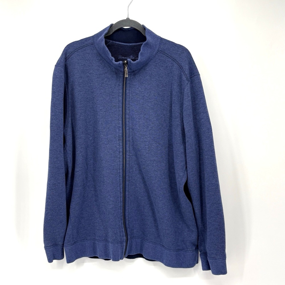Tommy Bahama Jacket Men's 2XL Blue Full Zip Sweater Preppy Nautical